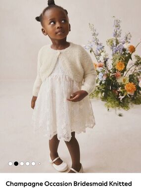 Next Champagne Fluffy Knitted Cardigan Shrug